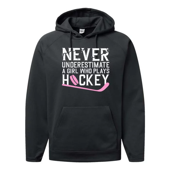 Funny Hockey Ice Hockey Player Hockey Lovers Performance Fleece Hoodie