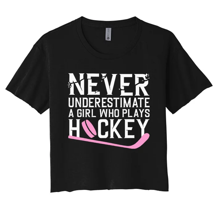 Funny Hockey Ice Hockey Player Hockey Lovers Women's Crop Top Tee