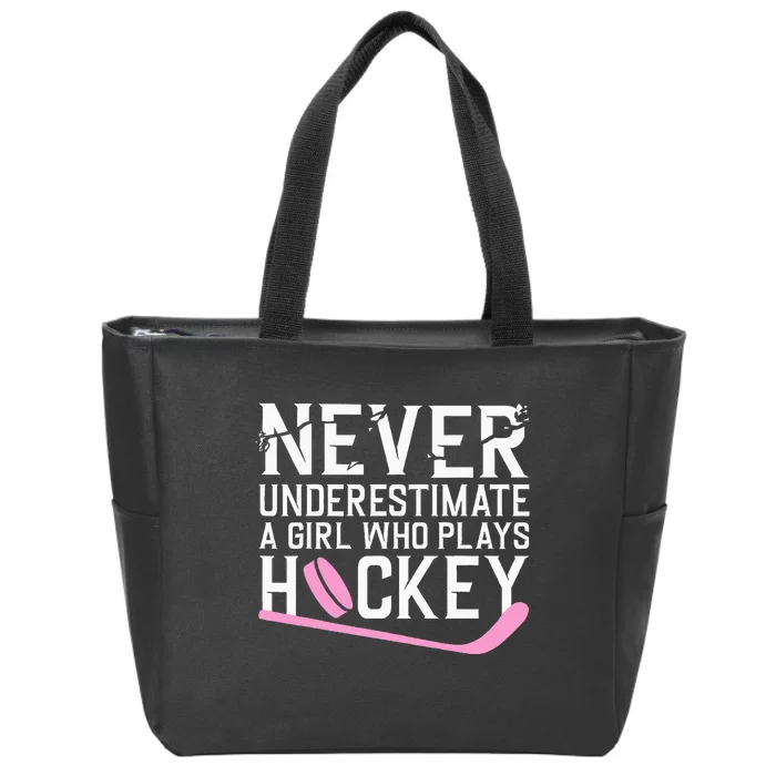 Funny Hockey Ice Hockey Player Hockey Lovers Zip Tote Bag