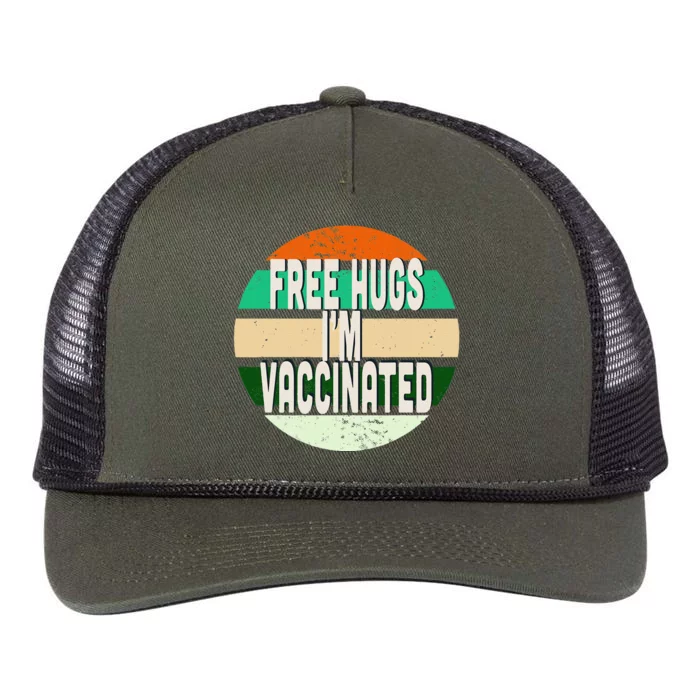 Free Hugs I'm Vaccinated Retro Rope Trucker Hat Cap