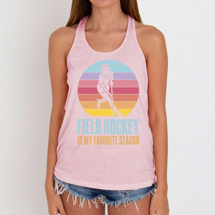 Field Hockey Is My Favorite Season Cool Gift Women's Knotted Racerback Tank