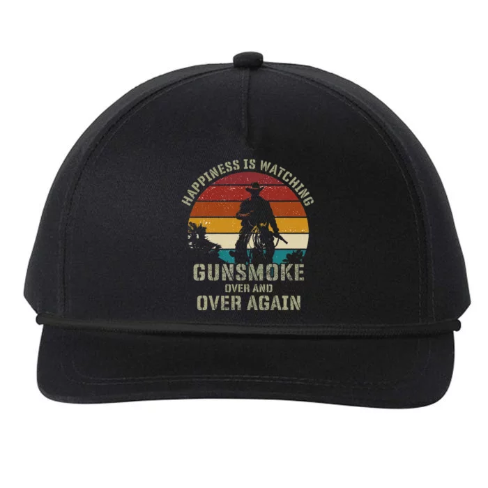 Funny Happiness Is Watching Gunsmoke Over And Over Again Cowboys Snapback Five-Panel Rope Hat