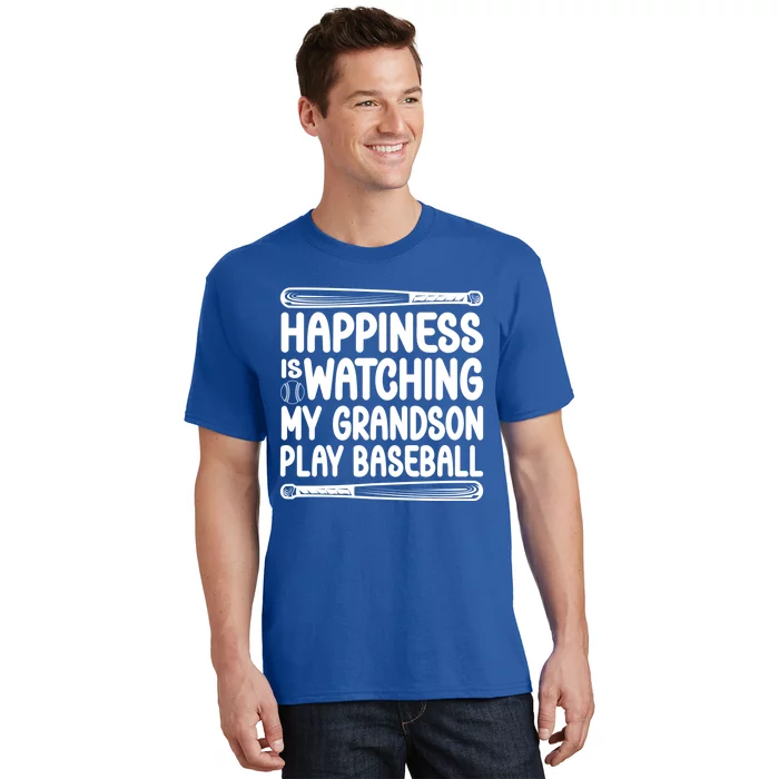 Funny Happiness Is Watching My Grandson Play Baseball Games Cool Gift T-Shirt