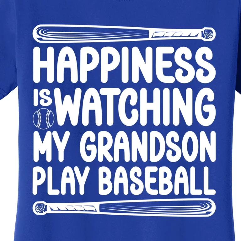 Funny Happiness Is Watching My Grandson Play Baseball Games Cool Gift Women's T-Shirt