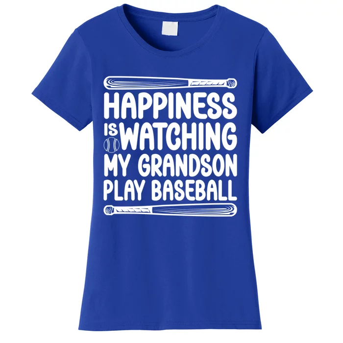 Funny Happiness Is Watching My Grandson Play Baseball Games Cool Gift Women's T-Shirt