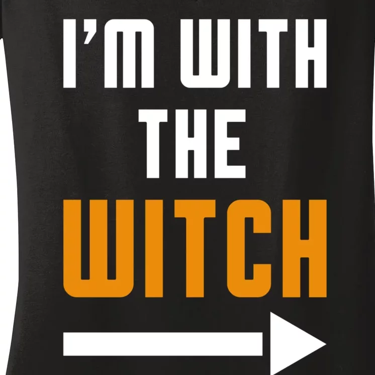 Funny Halloween IM With The Witch Women's V-Neck T-Shirt