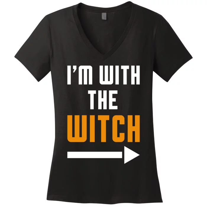 Funny Halloween IM With The Witch Women's V-Neck T-Shirt