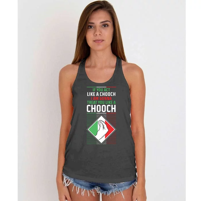 Funny Humor Italian Quote Slang Fun Italy Sayings Jokes Puns Women's Knotted Racerback Tank