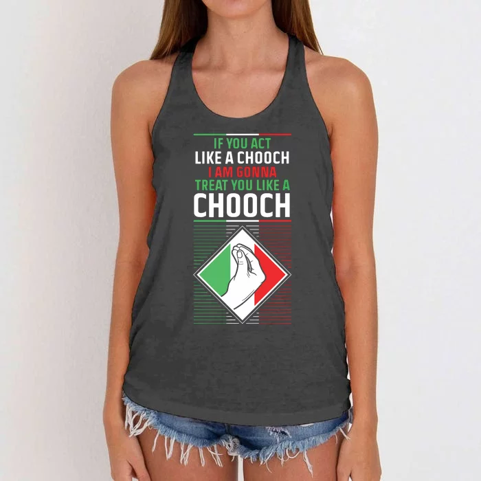 Funny Humor Italian Quote Slang Fun Italy Sayings Jokes Puns Women's Knotted Racerback Tank