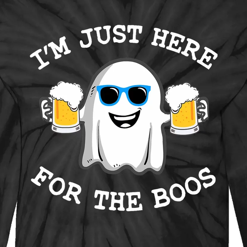 Funny Halloween IM Just Here For The Boos Costume Gift Tie-Dye Long Sleeve Shirt