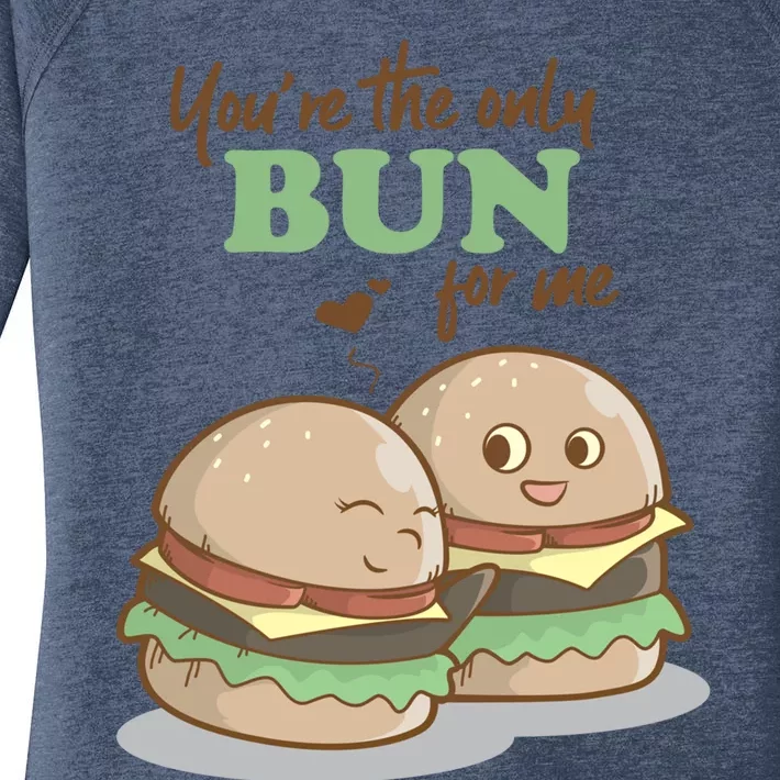 Funny Hamburger Junkfood Pun Fast Food Gift Idea For Couples Meaningful Gift Women's Perfect Tri Tunic Long Sleeve Shirt