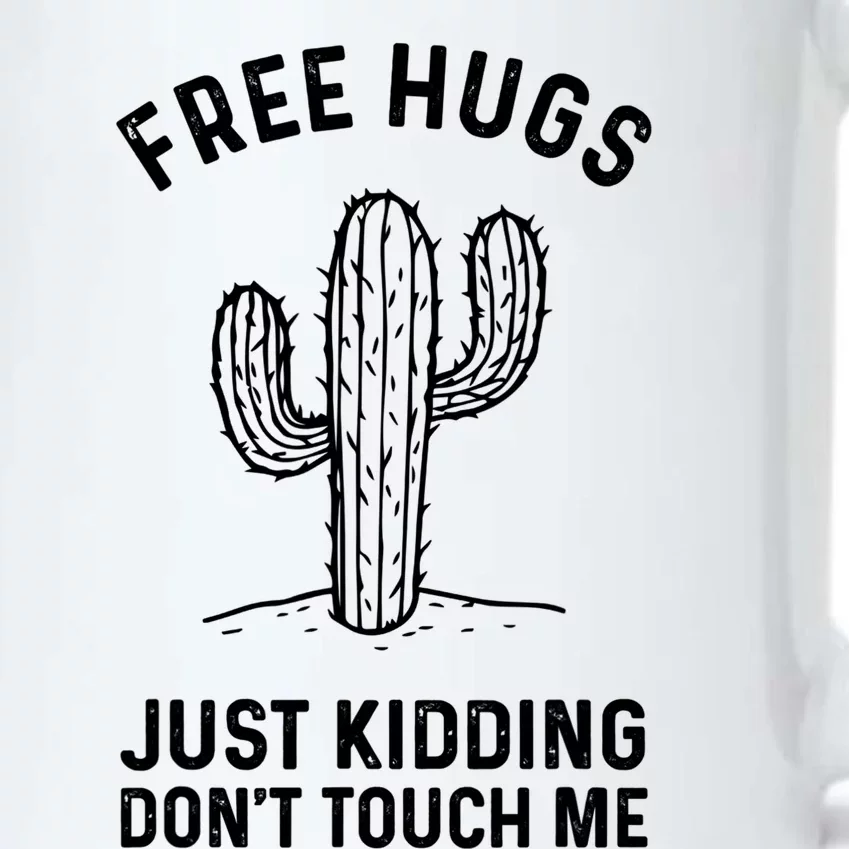 Free Hugs Just Kidding Don't Touch Me Cactus Not A Hugger TShirt Black Color Changing Mug