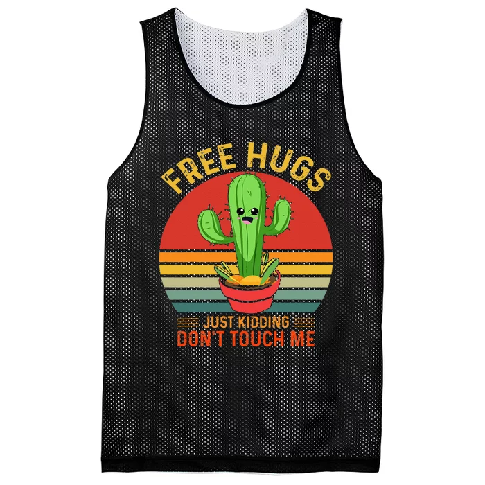 Free Hugs Just Kidding Dont Touch Me Humor Mesh Reversible Basketball Jersey Tank