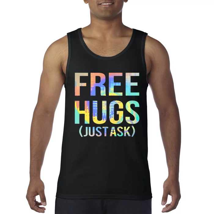 Free Hugs Just Ask Funny Sarcastic Joke Fun Tank Top