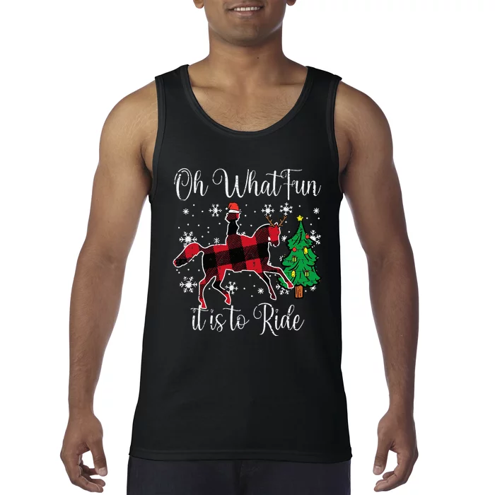 Festive Horse Joyride for Christmas Celebration Tank Top