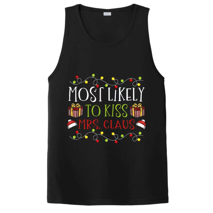 Festive Holiday Joke Mrs. Claus' Favorite Kissing Partner Performance Tank