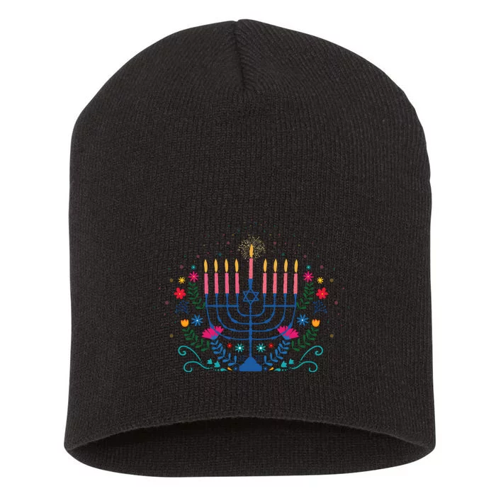 Family Hanukkah Jewish Holiday Short Acrylic Beanie