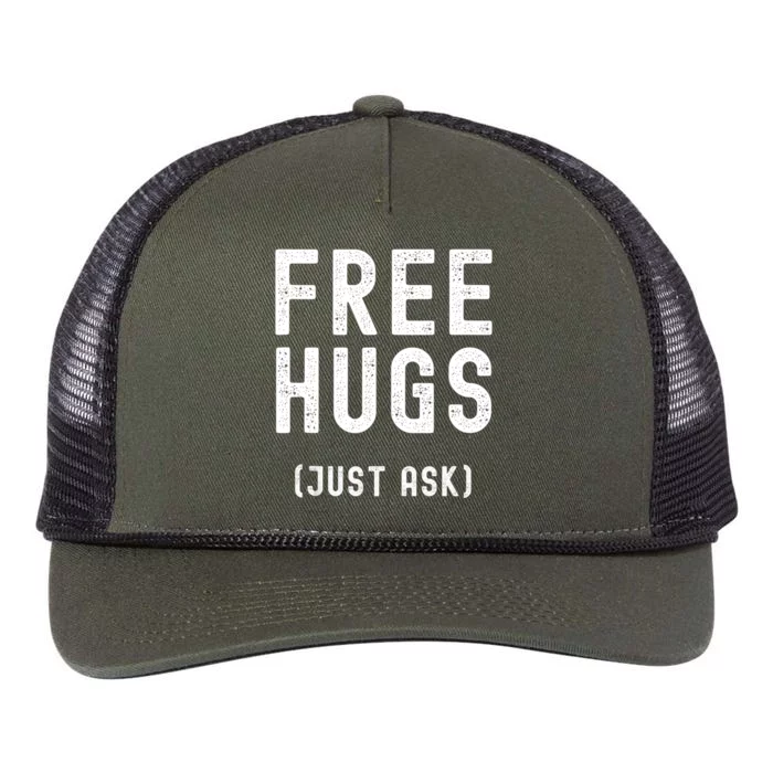 Free Hugs Just Ask Retro Rope Trucker Hat Cap