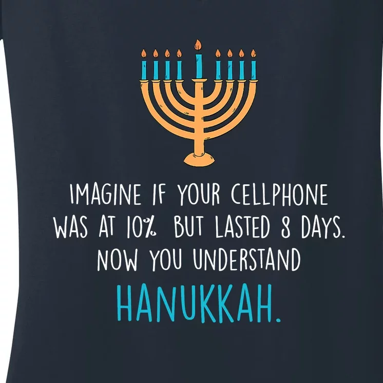 Funny Hanukkah Jewish Holiday Channukah Jew Fun Hanukkah Women's V-Neck T-Shirt