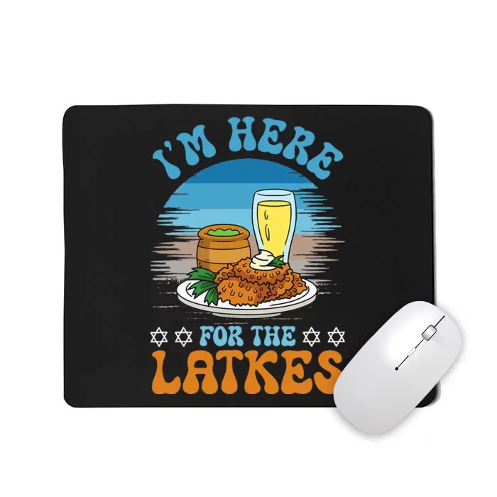 Funny Hanukkah Jewish I'm Here For The Latkes Jew Chanukah Mousepad