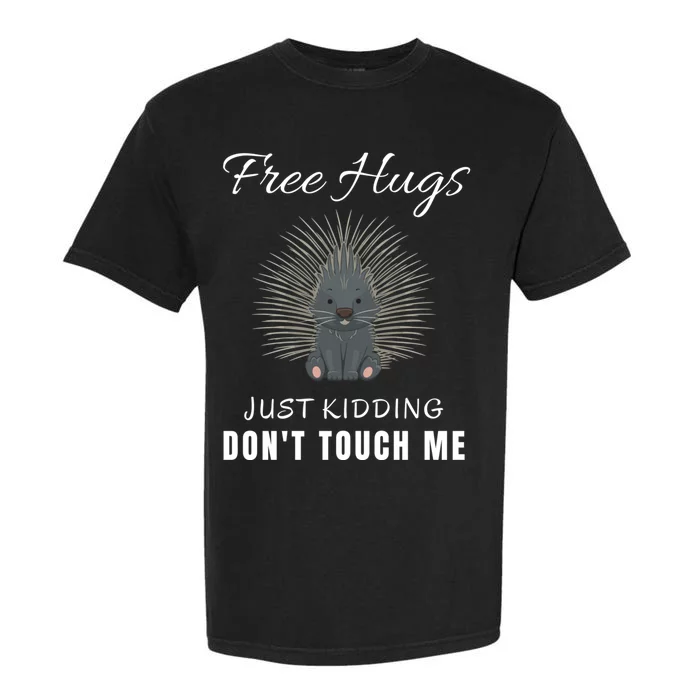 Free Hugs Just Kidding Dont Touch Me Porcupine Introvert Garment-Dyed Heavyweight T-Shirt