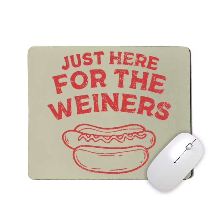 Funny Hotdog Just Here For The Wiener 4th Of July Mousepad