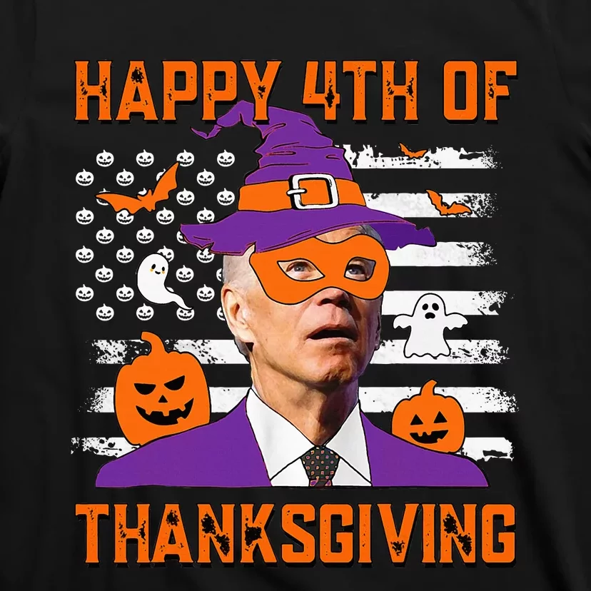 Funny Halloween Joe Biden Confused Happy 4th Of Thanksgiving T-Shirt