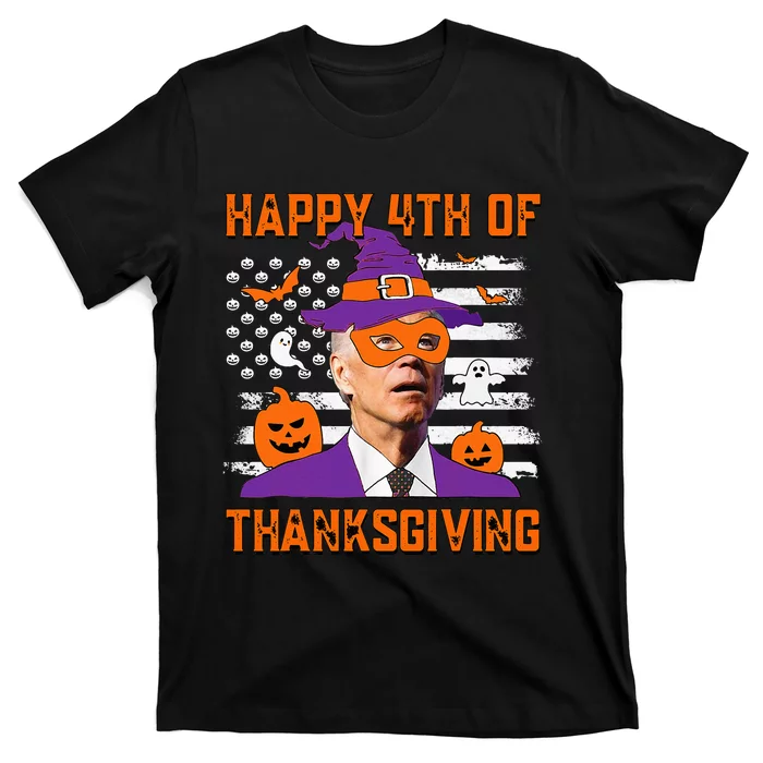 Funny Halloween Joe Biden Confused Happy 4th Of Thanksgiving T-Shirt