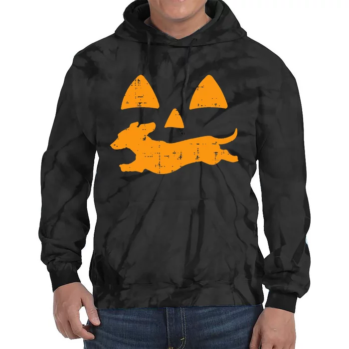 Funny Halloween Jack O Lantern Dog Costume Tie Dye Hoodie