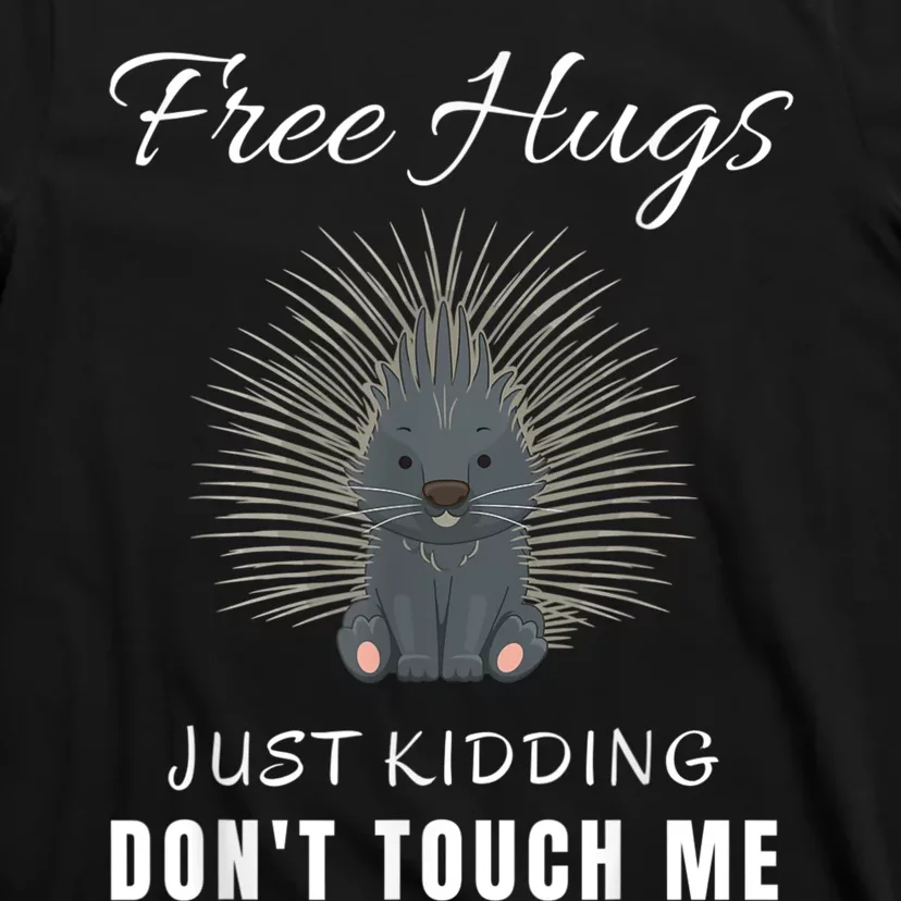 Free Hugs Just Ding Don't Touch Me, Porcupine, Introvert T-Shirt