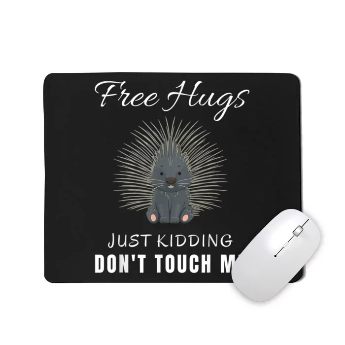 Free Hugs Just Ding Don't Touch Me, Porcupine, Introvert Mousepad