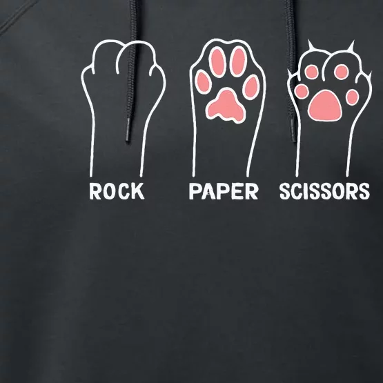 funny Hand Kitten dog Joke Game Rock Paper Scissors cat paws Performance Fleece Hoodie