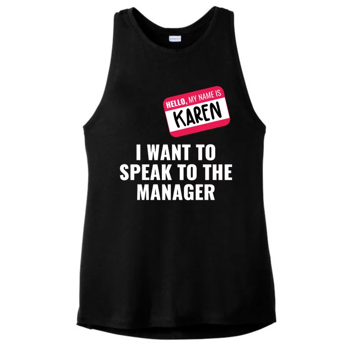 Funny Halloween Karen Costume Ladies Tri-Blend Wicking Tank