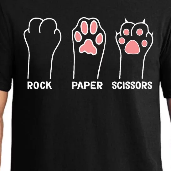 funny Hand Kitten dog Joke Game Rock Paper Scissors cat paws Pajama Set