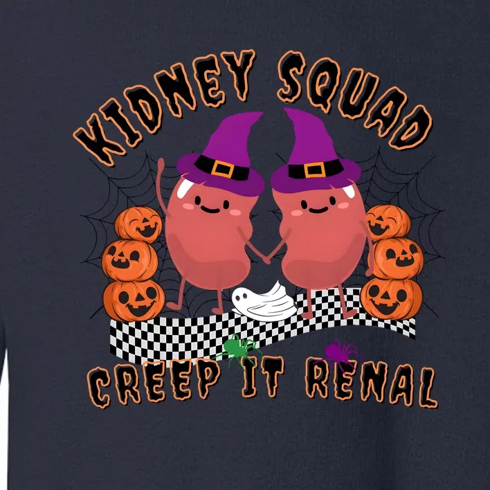 Funny Halloween Kidney Squad Keep It Renal Retro Dialysis Toddler Sweatshirt