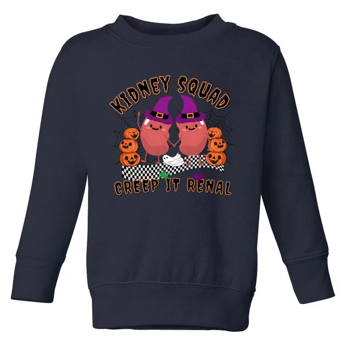 Funny Halloween Kidney Squad Keep It Renal Retro Dialysis Toddler Sweatshirt