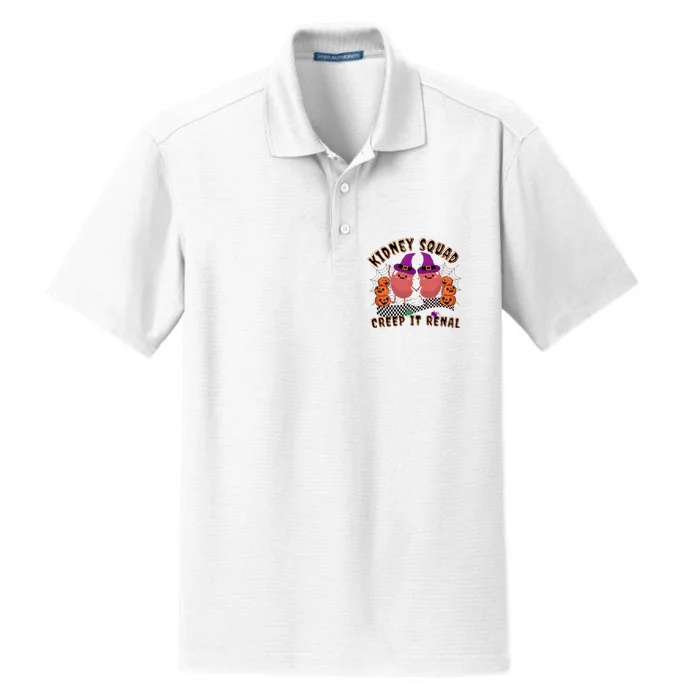 Funny Halloween Kidney Squad Keep It Renal Retro Dialysis Dry Zone Grid Performance Polo