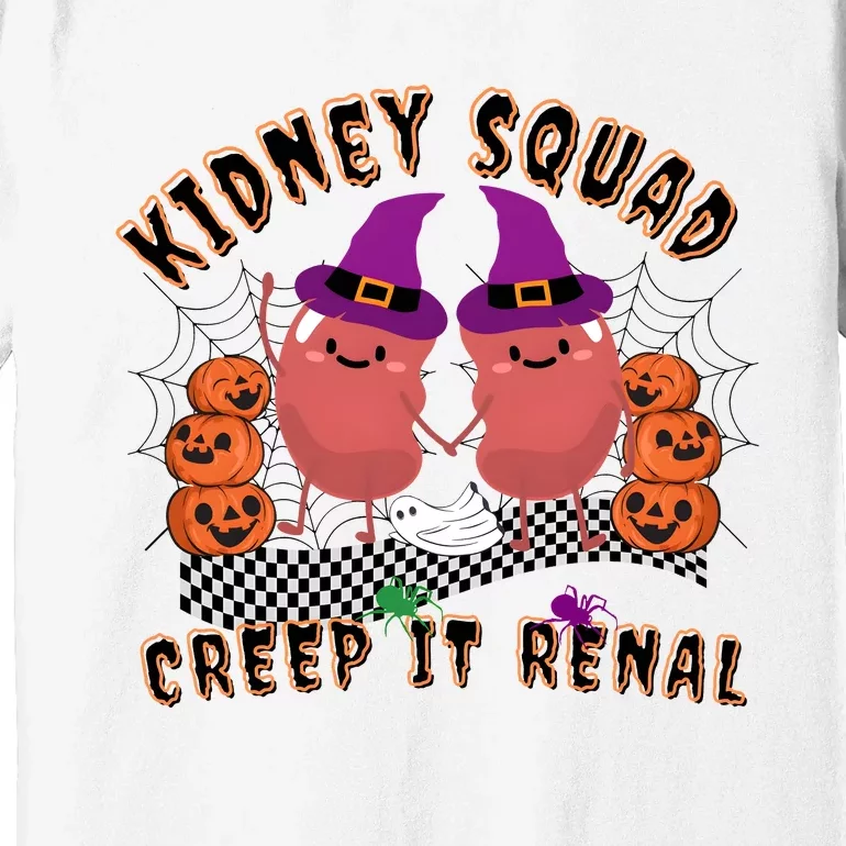 Funny Halloween Kidney Squad Keep It Renal Retro Dialysis Premium T-Shirt