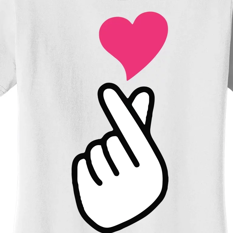 Finger Heart Korean Hand Symbol KPOP Love Saranghae Women's T-Shirt