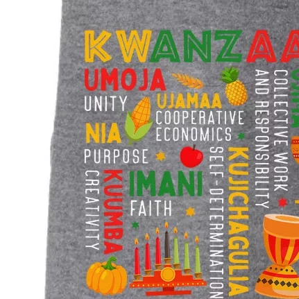 Funny Happy Kwanzaa Seven Principles Of Kwanzaa Doggie 3-End Fleece Hoodie