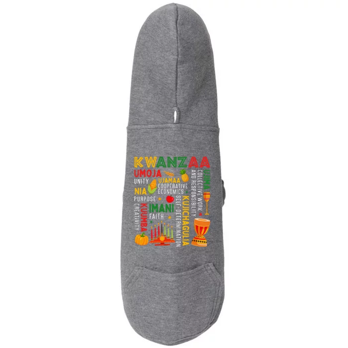 Funny Happy Kwanzaa Seven Principles Of Kwanzaa Doggie 3-End Fleece Hoodie