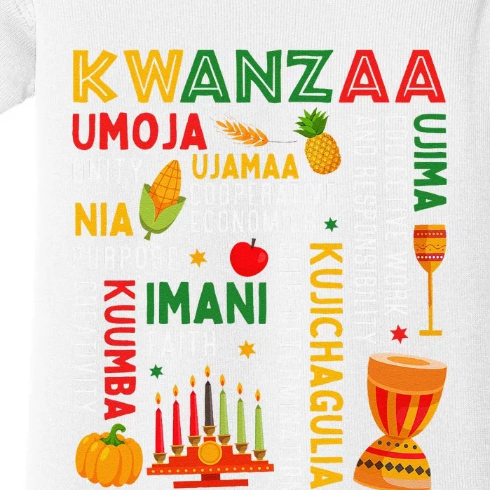 Funny Happy Kwanzaa Seven Principles Of Kwanzaa Baby Bodysuit