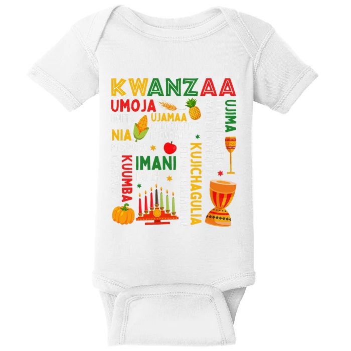 Funny Happy Kwanzaa Seven Principles Of Kwanzaa Baby Bodysuit