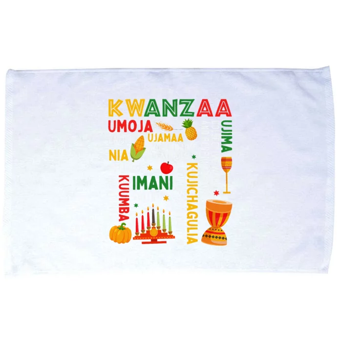 Funny Happy Kwanzaa Seven Principles Of Kwanzaa Microfiber Hand Towel