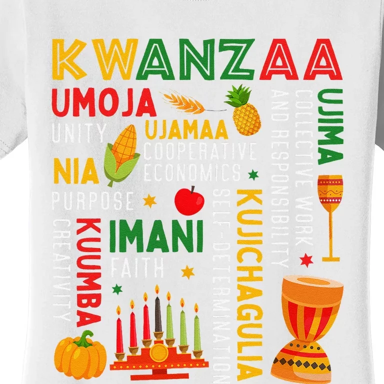 Funny Happy Kwanzaa Seven Principles Of Kwanzaa Women's T-Shirt