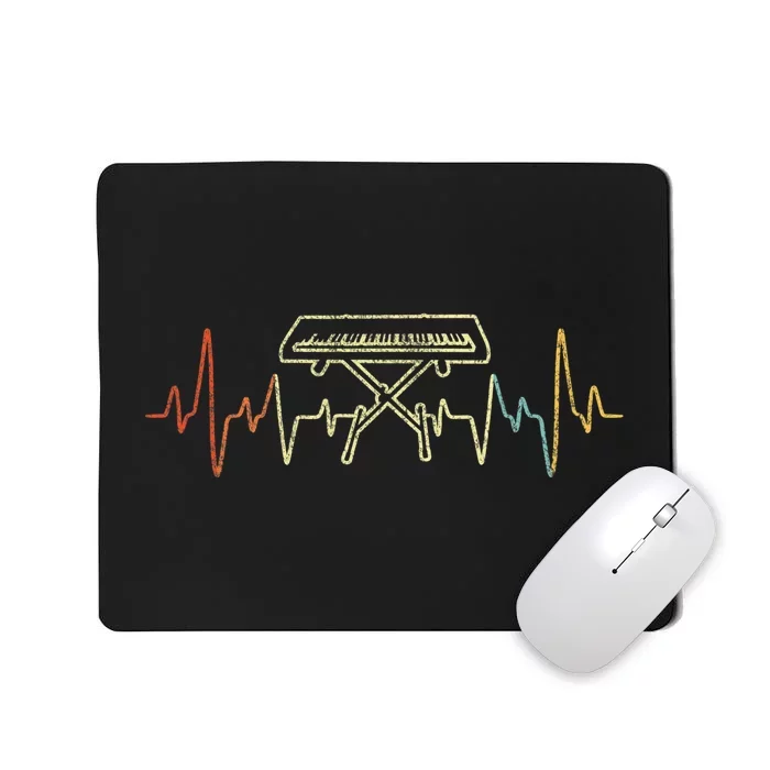 Funny Heartbeat Keyboard Piano Player Musician Retro Mousepad