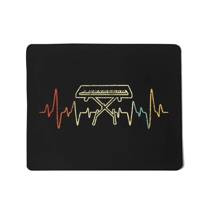 Funny Heartbeat Keyboard Piano Player Musician Retro Mousepad