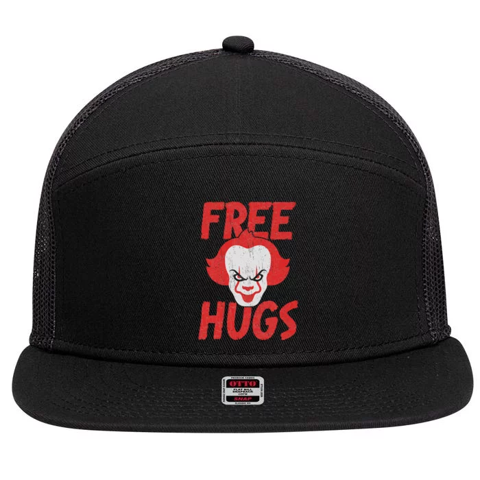 Free Hugs Killer Scary Clown Clothes 7 Panel Mesh Trucker Snapback Hat