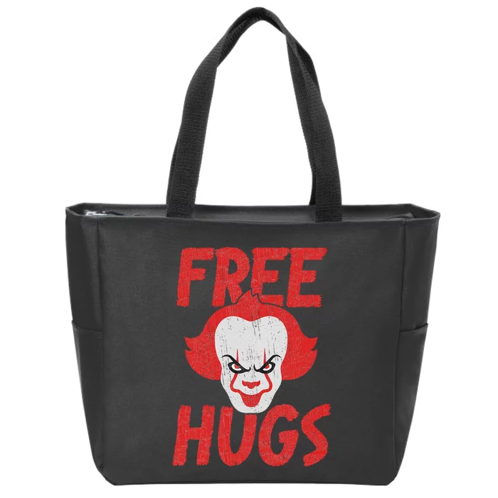 Free Hugs Killer Scary Clown Clothes Zip Tote Bag