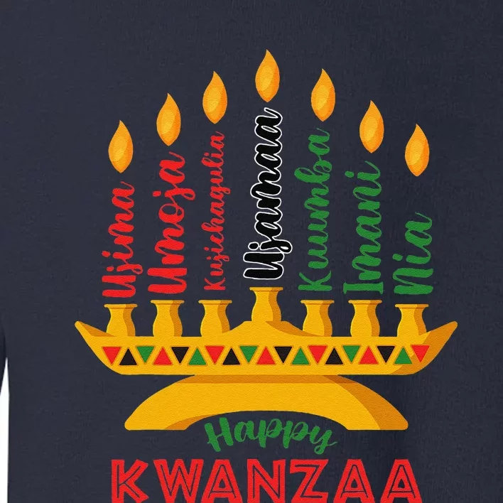 Funny Happy Kwanzaa Kinara Seven Candles Principles Of Kwanzaa Toddler Sweatshirt